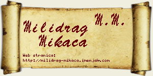 Milidrag Mikača vizit kartica